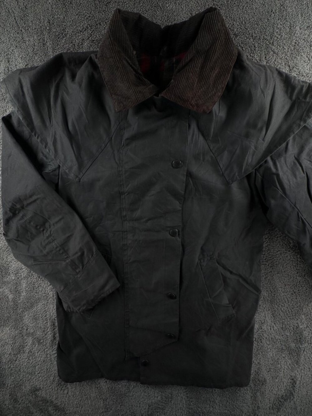 Barbour WK Backhouse Waxed Jacket Men Outdoors Snap Flannel Lined XS 36 Adult